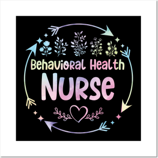 Behavioral Health Nurse cute floral watercolor Posters and Art